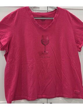 Life is Good Shadowed Wine Time Short Sleeve Crusher T-Shirt Plus size XXXL